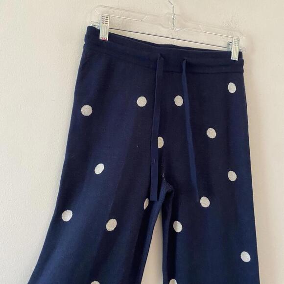 MADEWELL navy and white polka dot straight leg knit pant - Picture 5 of 6